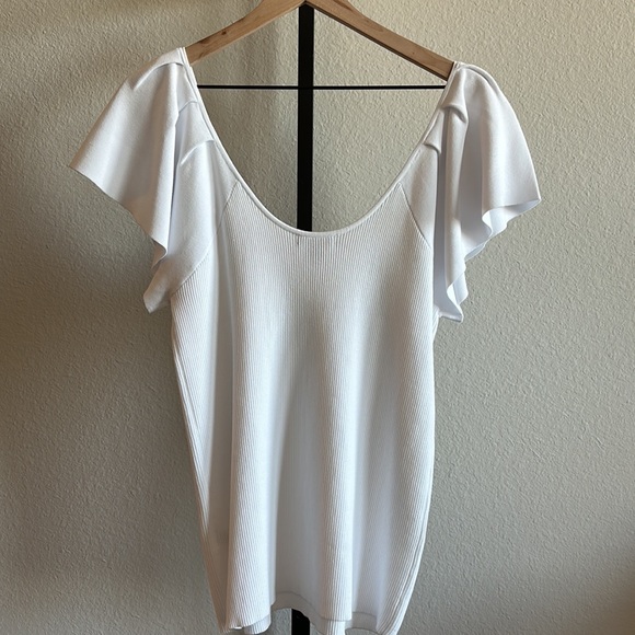 Halogen Flutter Sleeve Ribbed Sweater - Picture 6 of 8